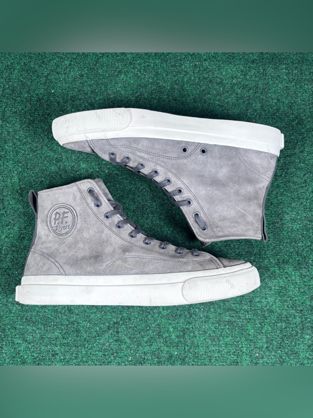 PF Flyers All American High Top Suede Sneakers Shoes Gray Size 9.5